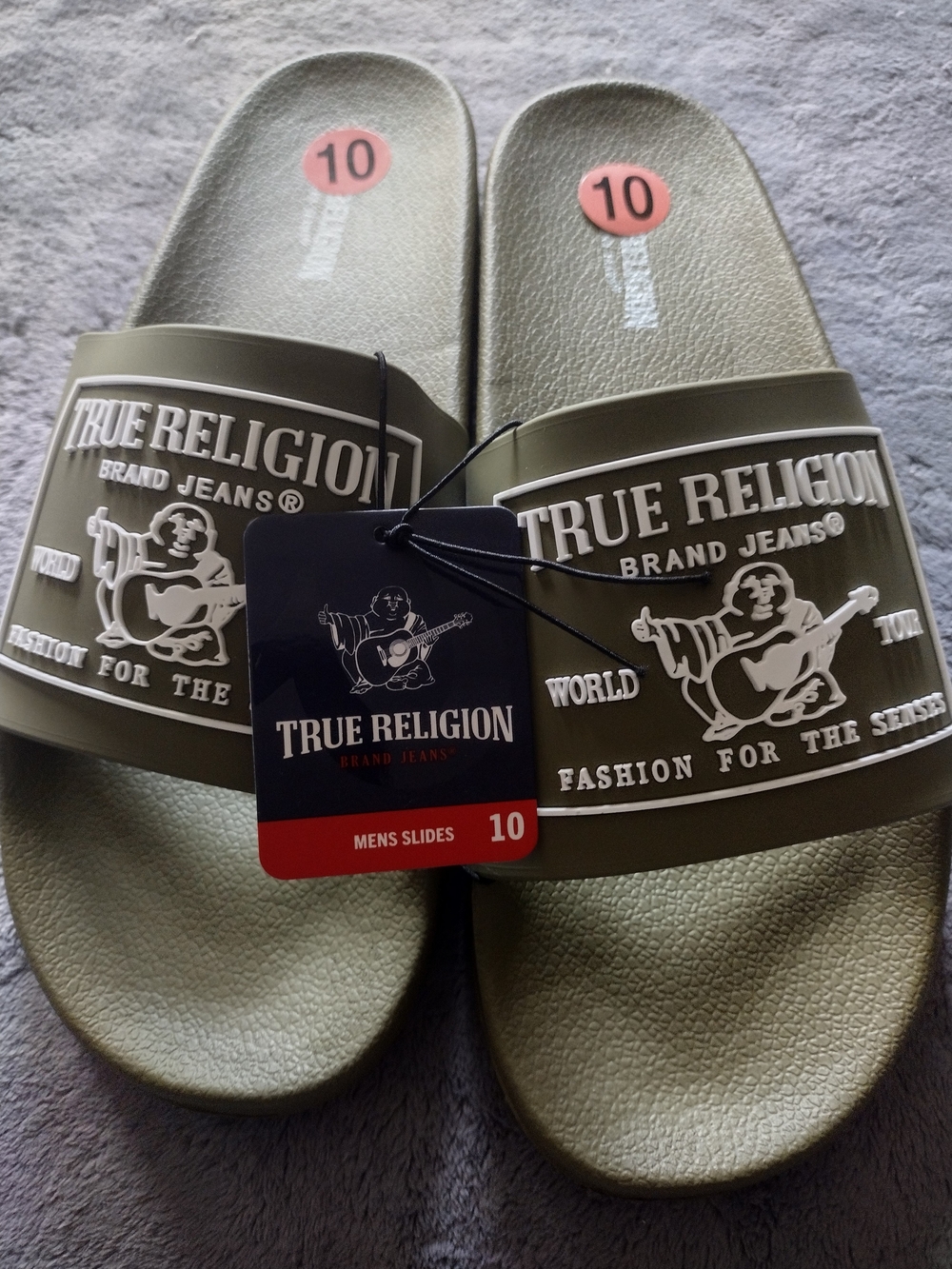 True Religion Men’s Olive Green Slides